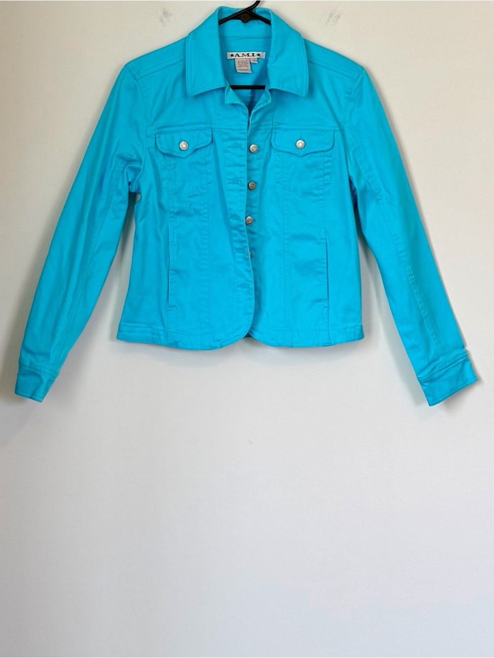 Ami Women's Turquoise Jean Jacket - Size: Small